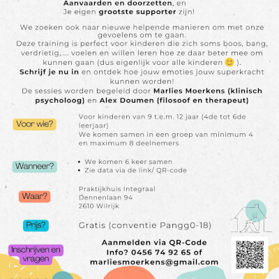 Gratis Training -  Je Gevoelens de Baas (voor kinderen van 9 tot 12 jaar)